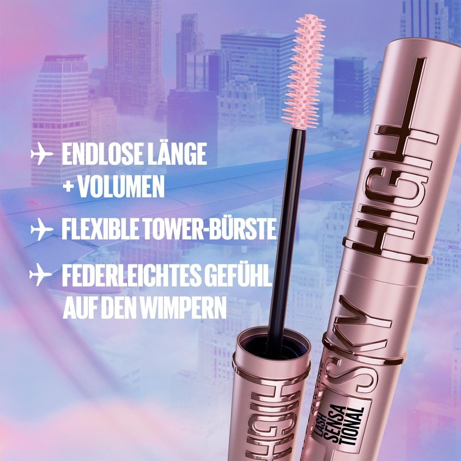 image:imageMaybelline New York Sky High Mascara Gold Glitz extreme Lnge 72 mlSchwarz Blau Burgundy