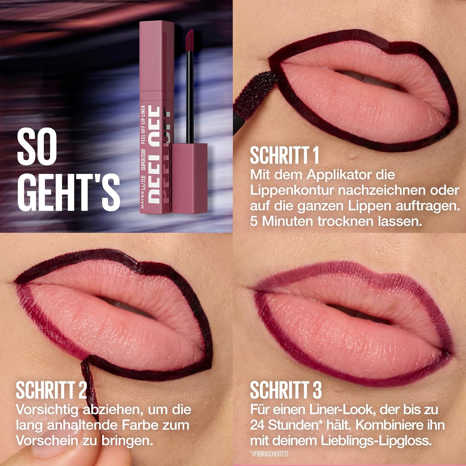 image:imageMaybelline New York Super Stay PeelOff Lip Liner 24 Stunden TattooEffekt 004 Sunset001 Aura