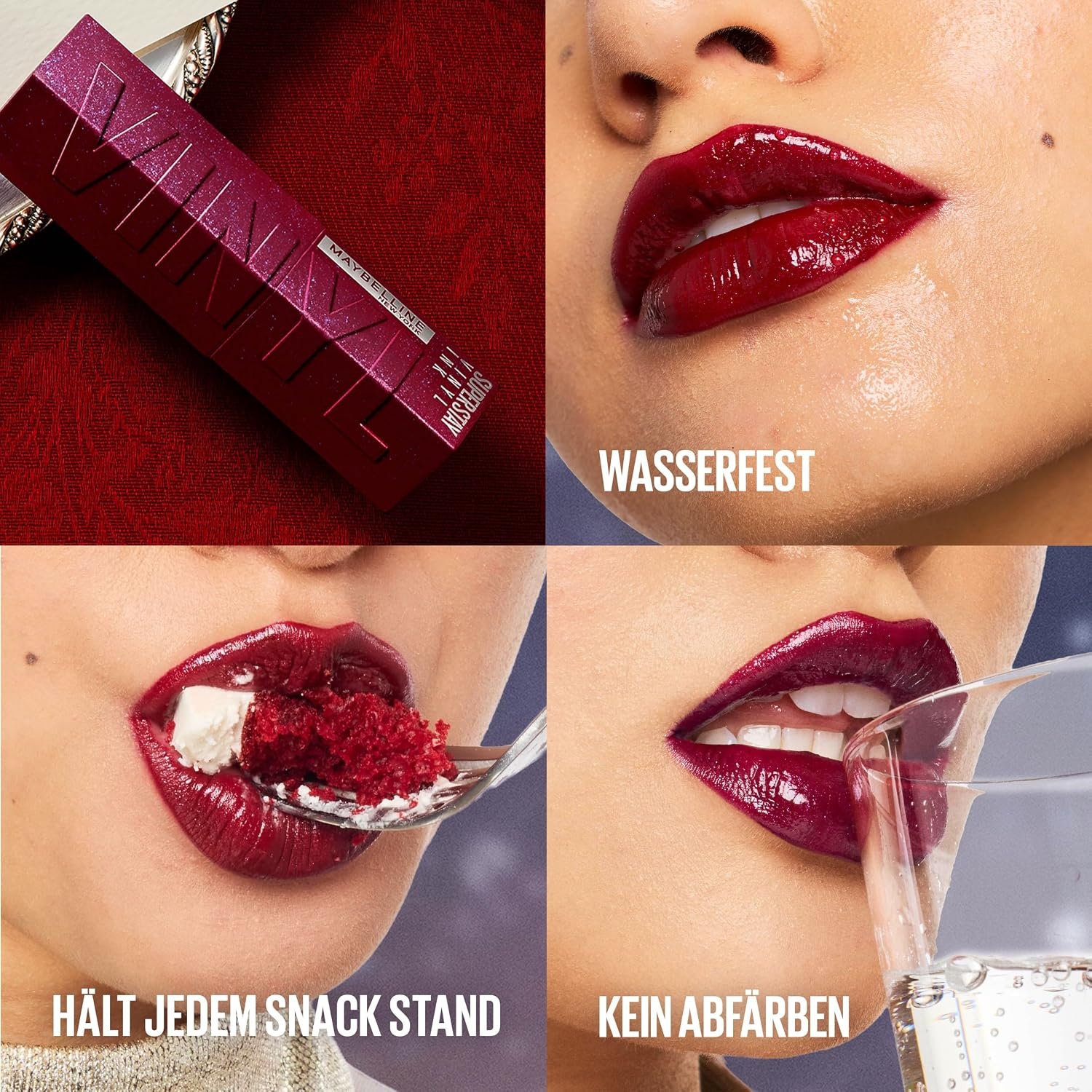 image:imageMaybelline New York Super Stay Vinyl Ink Flssiger Lippenstift Nr 902 Fiery Garnet langanhaltende Farbe amp Glanz 42 ml