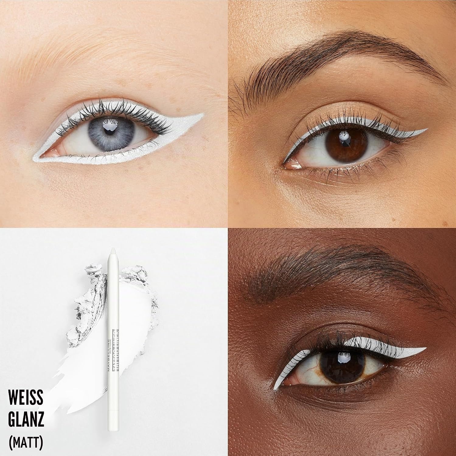 image:imageMaybelline New York Wasserfester Eyeliner mit wischfester farbintensiver GelTextur Tattoo Liner Gel Pencil Nr 970 Polished White Wei 1 StckNr 970 Polished White