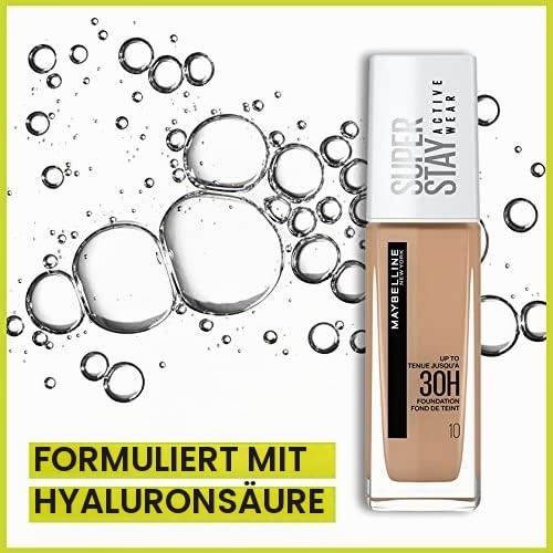 image:imageMaybelline New York Wasserfestes Make up Foundation mit hoher Deckkraft Langanhaltendes GesichtsMakeup fr helle Hauttypen Super Stay Active Wear Farbe Nr 10 Ivory Hell 1 x 30 mlNr 22 Light Bisque
