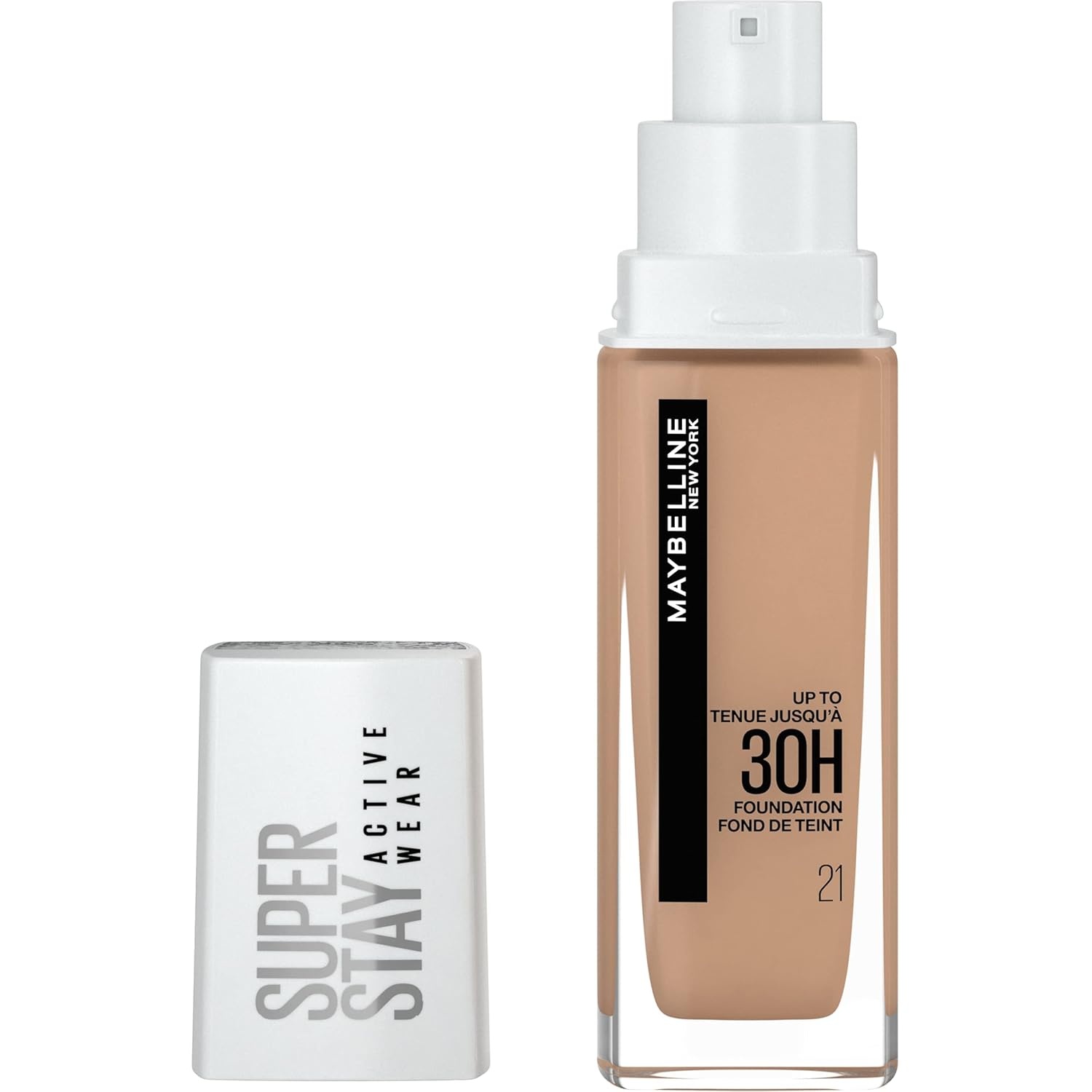 image:imageMaybelline New York Wasserfestes Make up Foundation mit hoher Deckkraft Langanhaltendes GesichtsMakeup fr helle Hauttypen Super Stay Active Wear Farbe Nr 10 Ivory Hell 1 x 30 mlNr 21 Nude Beige
