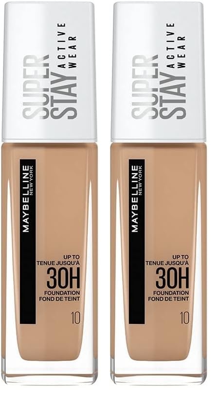 image:imageMaybelline New York Wasserfestes Make up Foundation mit hoher Deckkraft Langanhaltendes GesichtsMakeup fr helle Hauttypen Super Stay Active Wear Farbe Nr 10 Ivory Hell 1 x 30 mlNr 10 Ivory