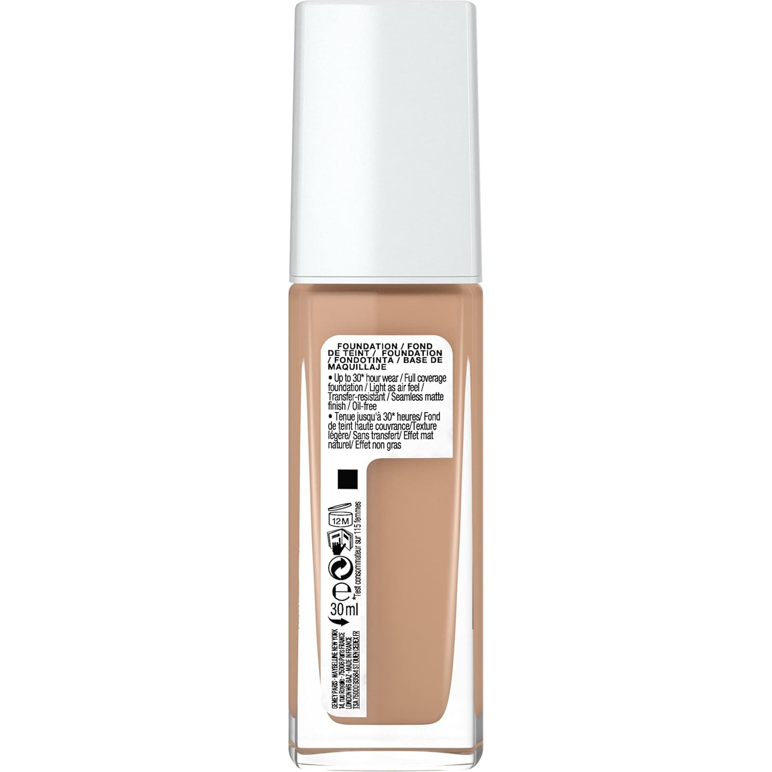 image:imageMaybelline New York Wasserfestes Make up Foundation mit hoher Deckkraft Langanhaltendes GesichtsMakeup fr helle Hauttypen Super Stay Active Wear Farbe Nr 10 Ivory Hell 1 x 30 mlNr 21 Nude Beige