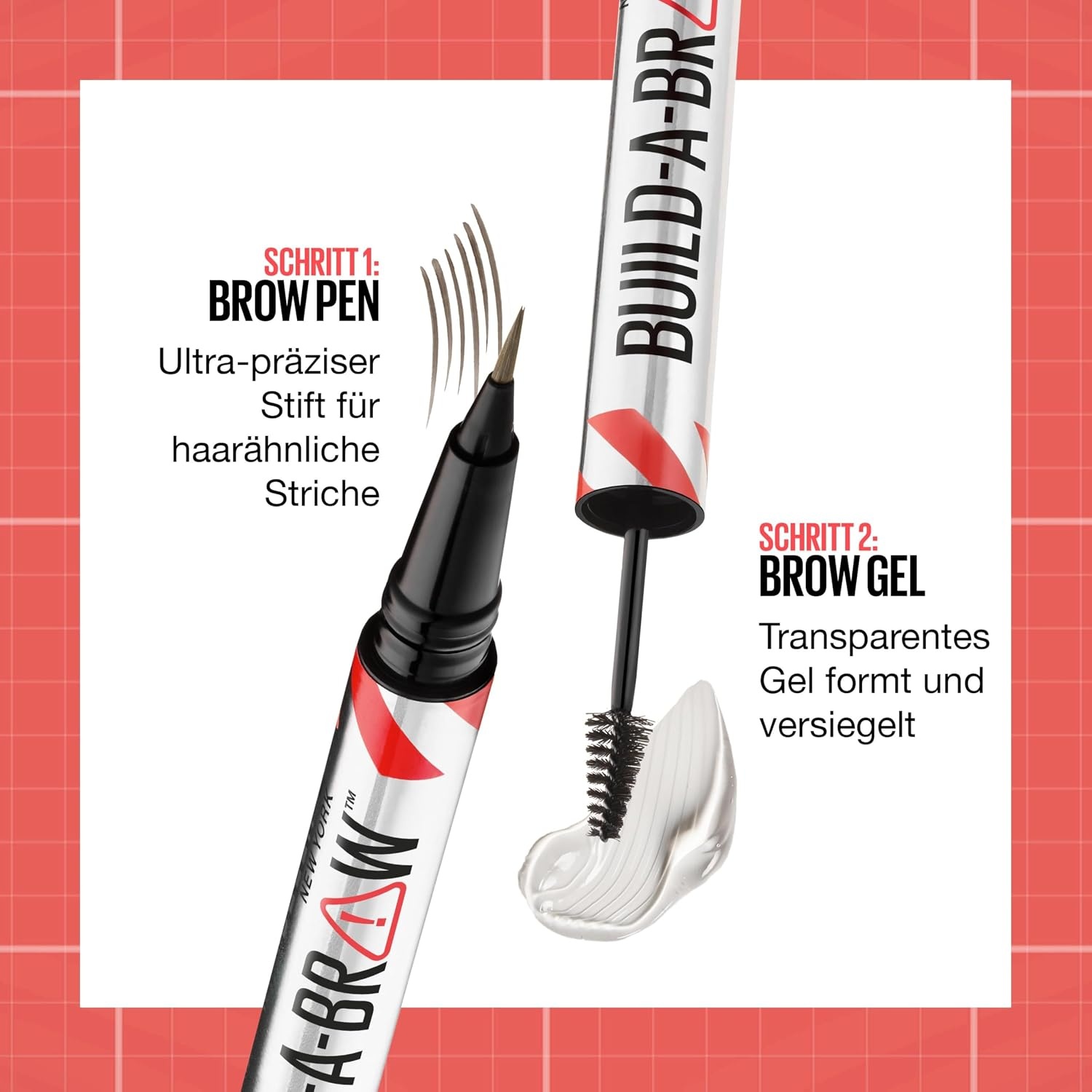 image:imageMaybelline New York flssiger Lippenstift Liquid Lipstick Super Stay Vinyl Ink 35 Cheeky 42 ml BuildABrow 2in1 Augenbrauenstift volle definierte Augenbrauen 260 Deep Brown
