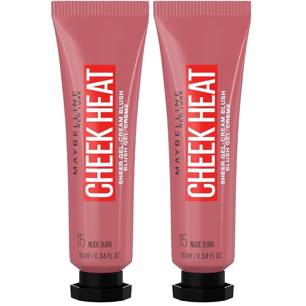 image:imageMAYBELLINE Cheek Heat Blush Rouge GelFormel wasserbasierte Farbpigmente glossyglnzendes Finish 20 Rose Flash 10 ml 1er Pack15 Nude Burn