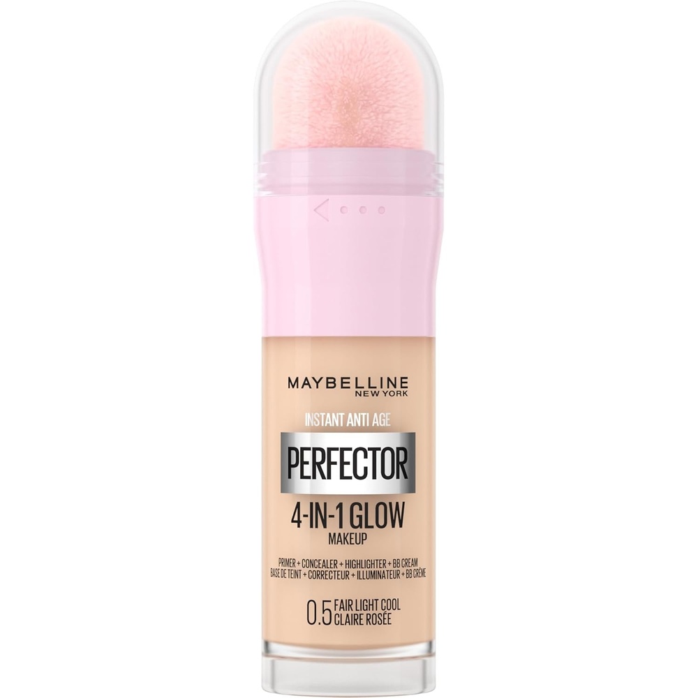 image:imageMaybelline New York 4in1 Make Up mit Concealer BB Cream Highlighter und Primer fr einen perfekten Teint Foundation mit leichter Deckkraft Instant Perfector Glow Nr 01 Light 20 mlNr 05 Fair Light Cool