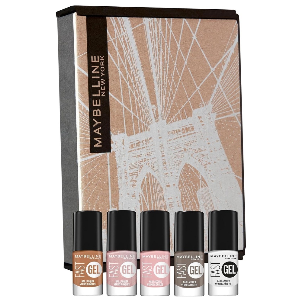 image:imageMaybelline New York NagellackSet mit GelEffekt fr farbintensive Ngel Fast Gel Nudes 01 Clear Top Coat 03 Nude Flush 04 Bit of Blush 15 Carmel Crush 16 Sinful StoneNudes