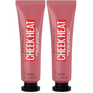 MAYBELLINE Cheek Heat Blush, Rouge, Gel-Formel, wasserbasierte Farbpigmente, glossyglänzendes Finish, 20 Rose Flash, 10 ml (1er Pack)(15 Nude Burn)