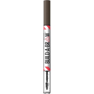 Maybelline New York 2in1 Augenbrauenstift mit Gel für volle und definierte Augenbrauen, Bis zu 24 Stunden Halt, Kein Verwischen, Build-A-Brow, Vegane Formel, Nr. 262 Black Brown(262 Black Brown)