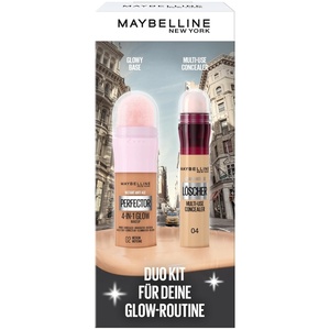 Maybelline New York 4-in-1 Make Up Instant Perfector Glow, Nr. 02 Medium, 20 ml + Instant Anti-Age Effekt Concealer Nr. 04 Honey, 6,8 ml(02 Medium + 04 Honey)