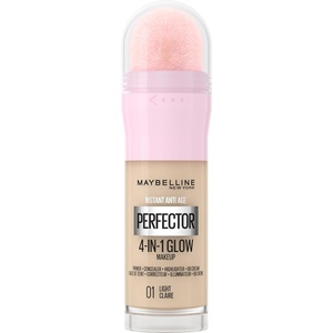 Maybelline New York 4-in-1 Make Up mit Concealer, BB Cream, Highlighter und Primer, für einen perfekten Teint, Foundation mit leichter Deckkraft, Instant Perfector Glow, Nr. 01 Light, 20 ml(Nr. 01 Light)