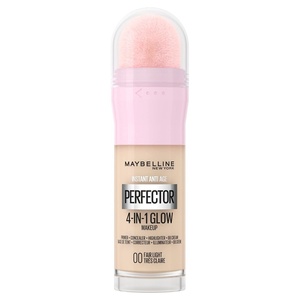Maybelline New York 4-in-1 Make Up mit Concealer, BB Cream, Highlighter und Primer, für einen perfekten Teint, Foundation mit leichter Deckkraft, Instant Perfector Glow, Nr. 01 Light, 20 ml(klar)