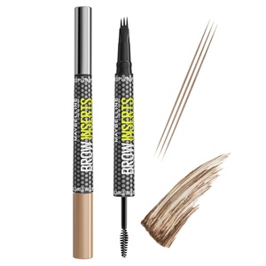 Maybelline New York Brow Inserts 2-in-1 Augenbrauenstift für füllige & definierte Augenbrauen, 3-fach Mikro-Spitze & Faser-Gel mit bis zu 36H Halt, Wasserfest & Wischfest, Blonde 1, 1 Stk.(1 Blonde)