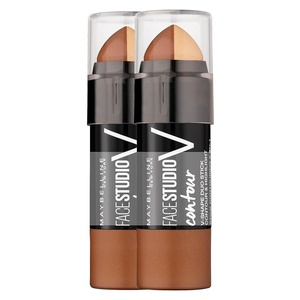 Maybelline New York Doppelpack Konturstift mit Highlighter und Bronzer zum Betonen der Gesichtszüge, Face Studio Contour Duo-Stick, Medium, 2 Stück