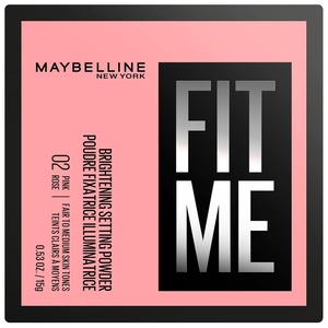 Maybelline New York Fit Me Loose Setting Powder, Fixierendes loses Puder für 16H Halt & Matt-Finish, mit Weichzeichner-Effekt & Blurlight-Pigmenten, Nr. 02 Pink, 15 g