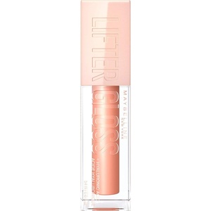 Maybelline New York Glänzender Lipgloss für voller wirkende Lippen, Feuchtigkeitsspendend, Mit Hyaluronsäure, Lifter Gloss, Farbe: Nr. 002 Ice (Nude), 1 x 5,4 ml(Bernsteinfarben)
