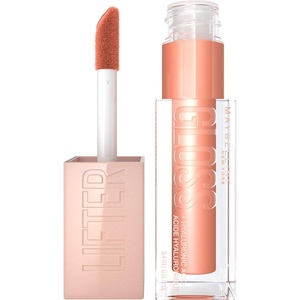 Maybelline New York Glänzender Lipgloss für voller wirkende Lippen, Feuchtigkeitsspendend, Mit Hyaluronsäure, Lifter Gloss, Farbe: Nr. 002 Ice (Nude), 1 x 5,4 ml(Bernstein)