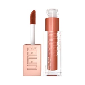 Maybelline New York Glänzender Lipgloss für voller wirkende Lippen, Feuchtigkeitsspendend, Mit Hyaluronsäure, Lifter Gloss, Farbe: Nr. 002 Ice (Nude), 1 x 5,4 ml(Copper)