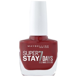 Maybelline New York Langanhaltender Nagellack mit Gel-Formel für farbintensive Nägel, Super Stay 7 Days Farblack, Nr. 501 Cherry Sin (Rot), 1 x 10 ml(Deep Red)
