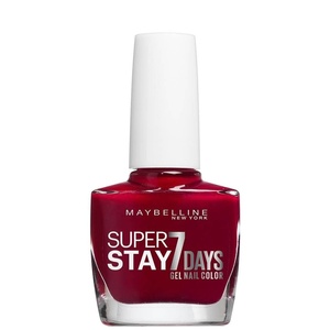 Maybelline New York Langanhaltender Nagellack mit Gel-Formel für farbintensive Nägel, Super Stay 7 Days Farblack, Nr. 501 Cherry Sin (Rot), 1 x 10 ml(Rot/Ausflug  einfarbig (Getaway Solids))