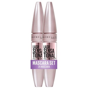 Maybelline New York Lash Sensational Fächer Mascara, Very Black, 9,5 ml(Lash Sensational Very Black Doppelpack)