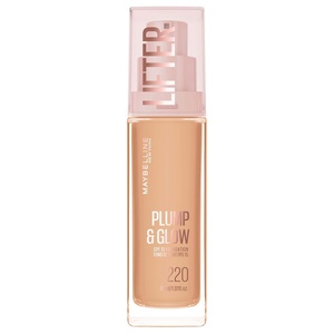 Maybelline New York Lifter Foundation, Flüssiges Make-up für strahlenden Teint mit Hyaluron und Niacinamid, polstert auf & spendet Feuchtigkeit, Nr. 220, 30 ml(220)