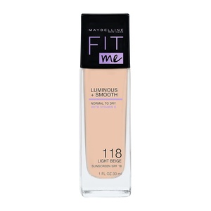 Maybelline New York Make Up, Fit Me! Foundation mit LSF18, Für makellose Haut, Alle Hauttypen, Nr. 110 Porcelain, 30 ml(Hellbeige)