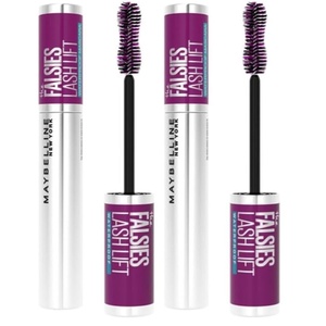 Maybelline New York Mascara mit Falsche-Wimpern-Effekt, Wasserfest, Falsies Lash Lift, 01 Black, 9,6 ml(10 ml (2er Pack))