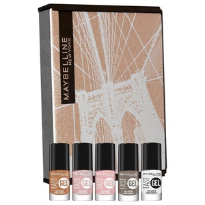 Maybelline New York Nagellack-Set mit Gel-Effekt für farbintensive Nägel, Fast Gel „Nudes“, 01 Clear Top Coat + 03 Nude Flush + 04 Bit of Blush + 15 Carmel Crush + 16 Sinful Stone(Nudes)