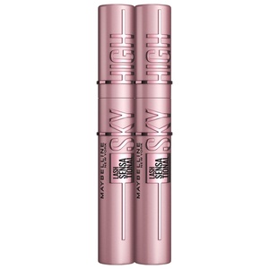 Maybelline New York Schwarze Wimperntusche für extrem lange Wimpern, Lash Sensational Sky High Mascara im Doppelpack, Very Black, 2 x 7,2 ml(Very Black)