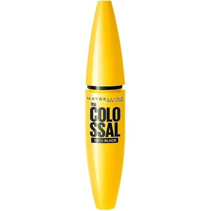 Maybelline New York Schwarze Wimperntusche mit Collagen für voluminöse Wimpern in nur einem Auftrag, Volum’Express The Colossal Mascara, 100% Black, 1 x 10,7 ml(100% Black)