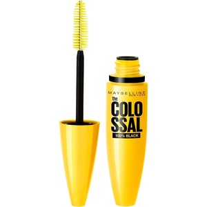 Maybelline New York Schwarze Wimperntusche mit Collagen für voluminöse Wimpern in nur einem Auftrag, Volum’Express The Colossal Mascara, 100% Black, 1 x 10,7 ml(100 % Schwarz)