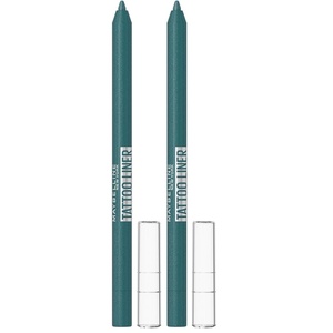 Maybelline New York Wasserfester Eyeliner mit wischfester, farbintensiver Gel-Textur, Tattoo Liner Gel Pencil, Nr. 814 Blue Disco (Blau), 1 Stück(1.3 g (2er Pack))