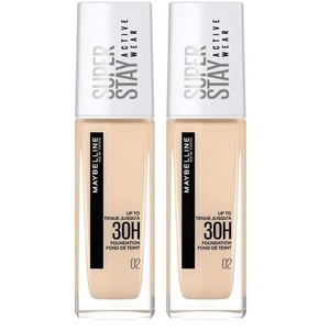 Maybelline New York Wasserfestes Make up, Foundation mit hoher Deckkraft, Langanhaltendes Gesichts-Make-up für helle Hauttypen, Super Stay Active Wear, Farbe: Nr. 10 Ivory (Hell), 1 x 30 ml(Nr. 2 Naked Ivory)