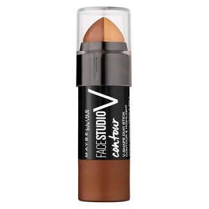 Maybelline New York Zweiseitiger Konturstift mit Highlighter und Bronzer zum Betonen der Gesichtszüge, Face Studio Contour Duo-Stick, Medium, 1 Stück(Dunkel)